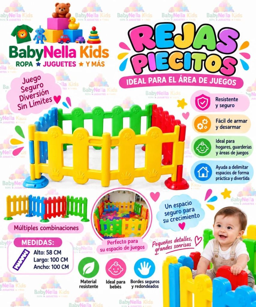 Rejas Infantiles Modulares para Área de Juegos