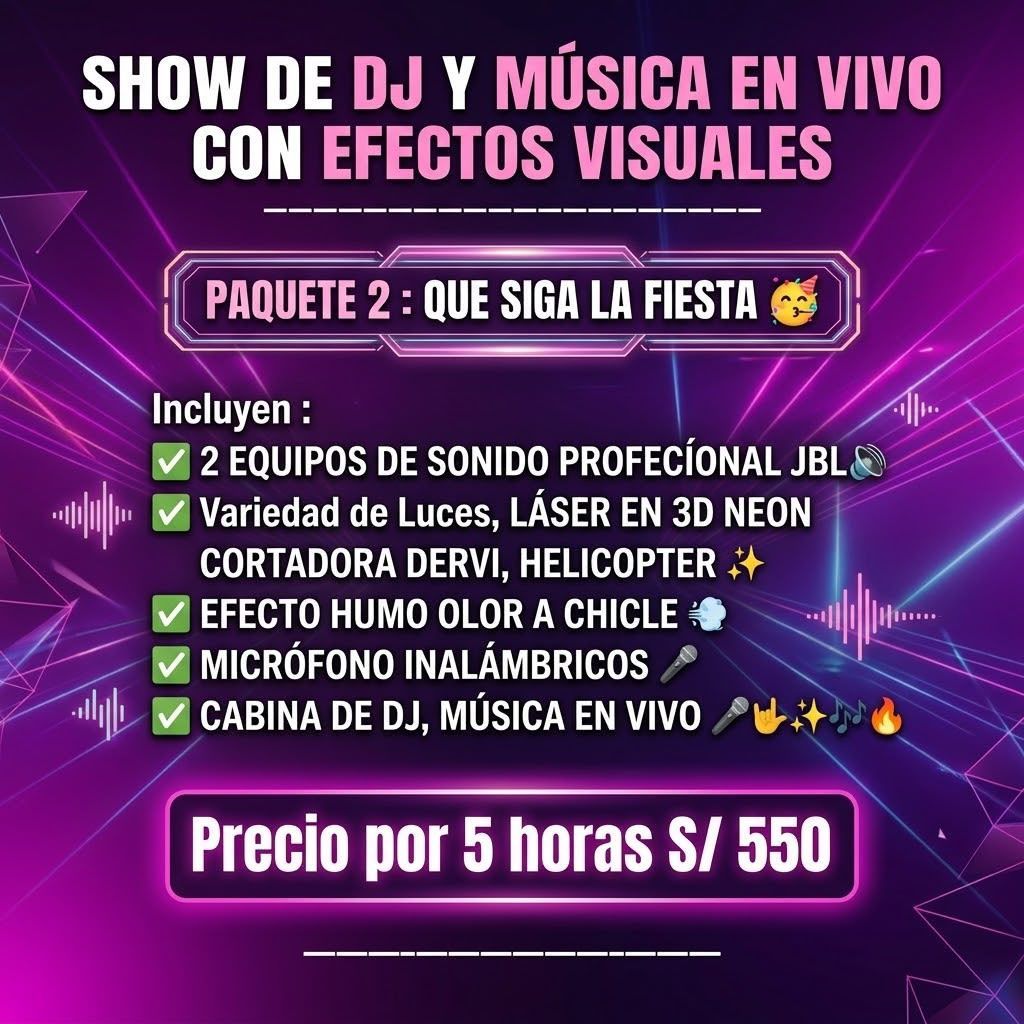 Show de DJ y Música en Vivo con Efectos Visuales