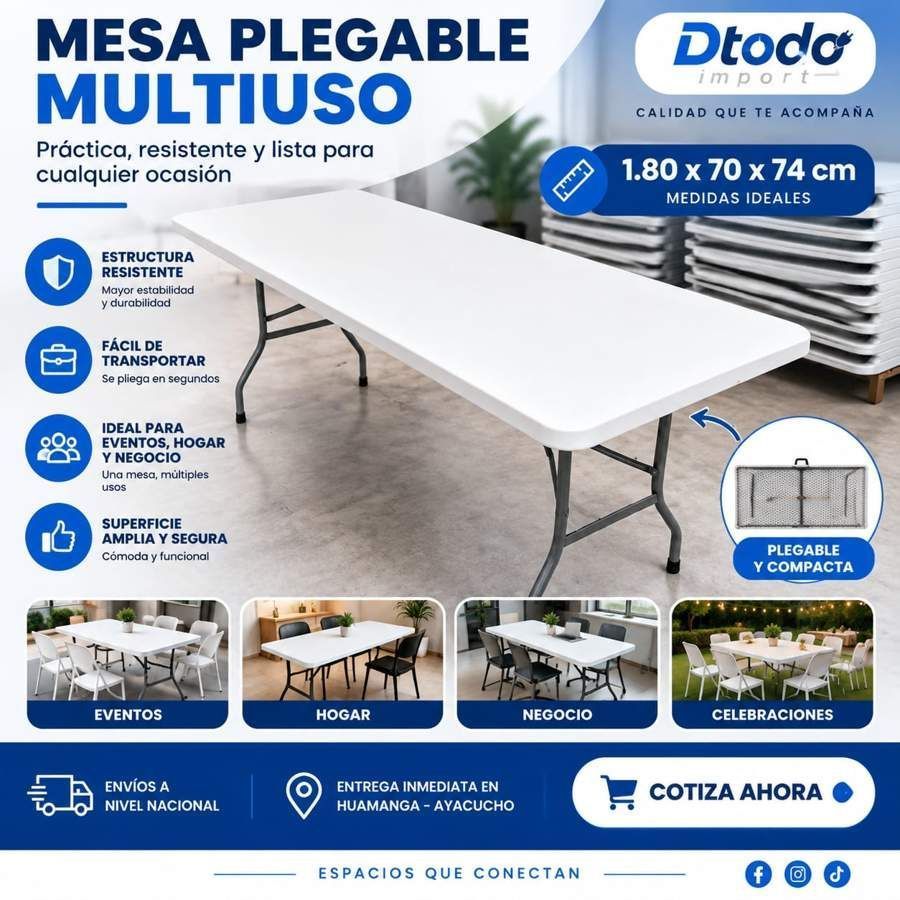 Mesa Plegable Multiuso