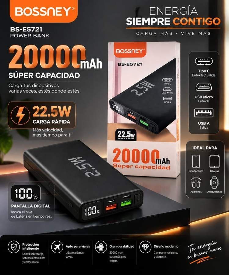 Power Bank Bossney 20000mAh