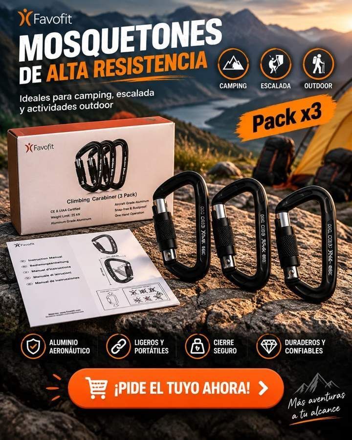 Mosquetones de Alta Resistencia Pack x3