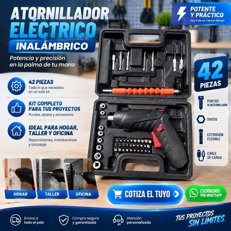Atornillador Eléctrico Inalámbrico 42 piezas