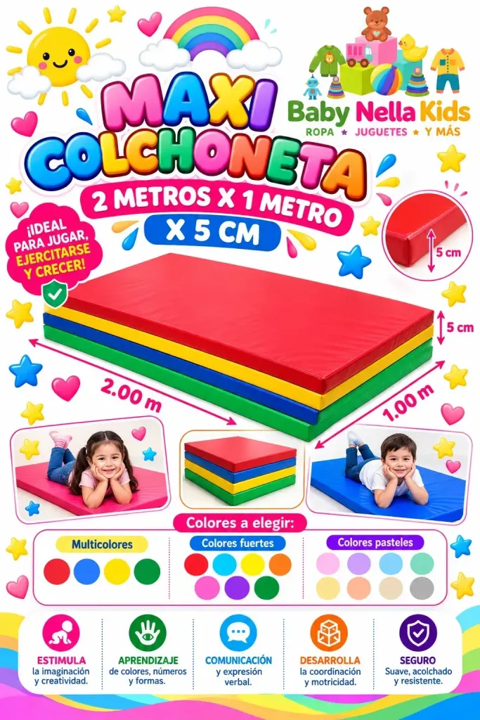 Maxi Colchoneta Infantil 2.00 × 1.00 – 5 cm