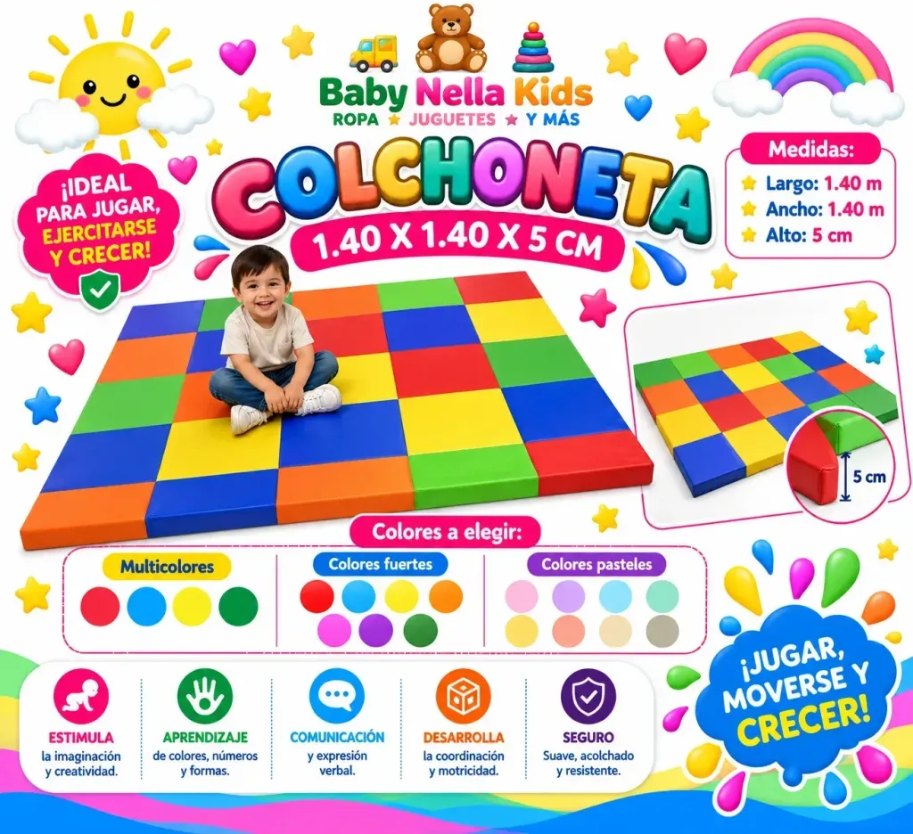 Colchoneta Infantil 1.40 × 1.40 – 5 cm
