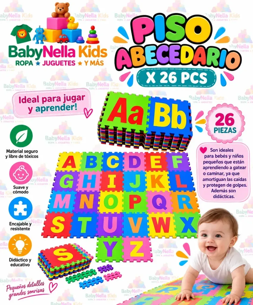 Piso Armable EVA Infantil 30x30x0.8 cm con Bordes