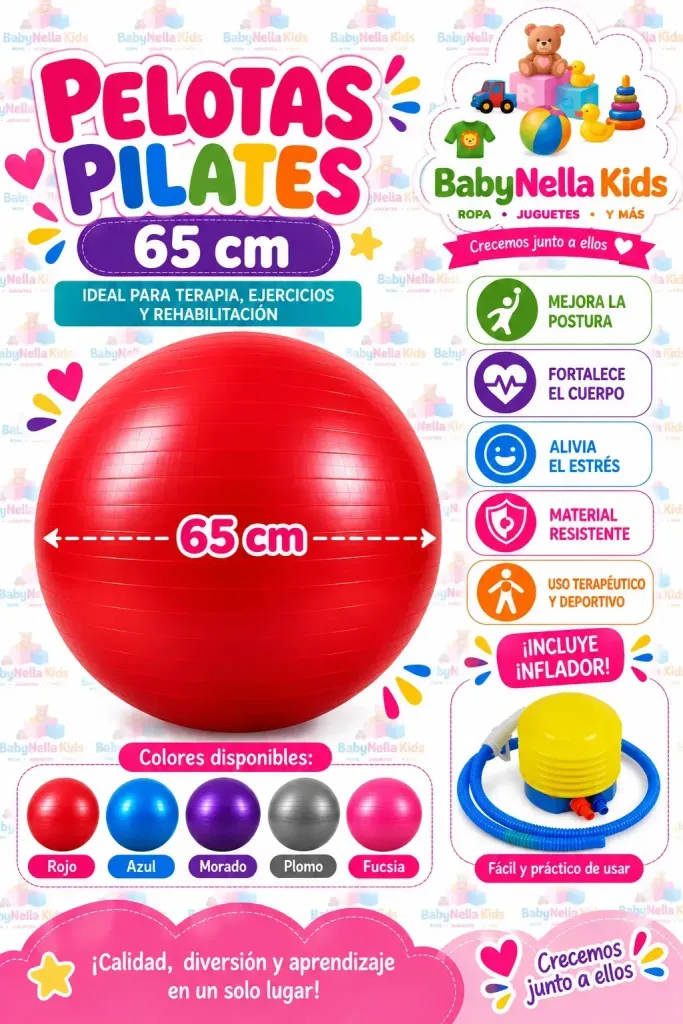 Pelota Pilates 65 cm con Inflador