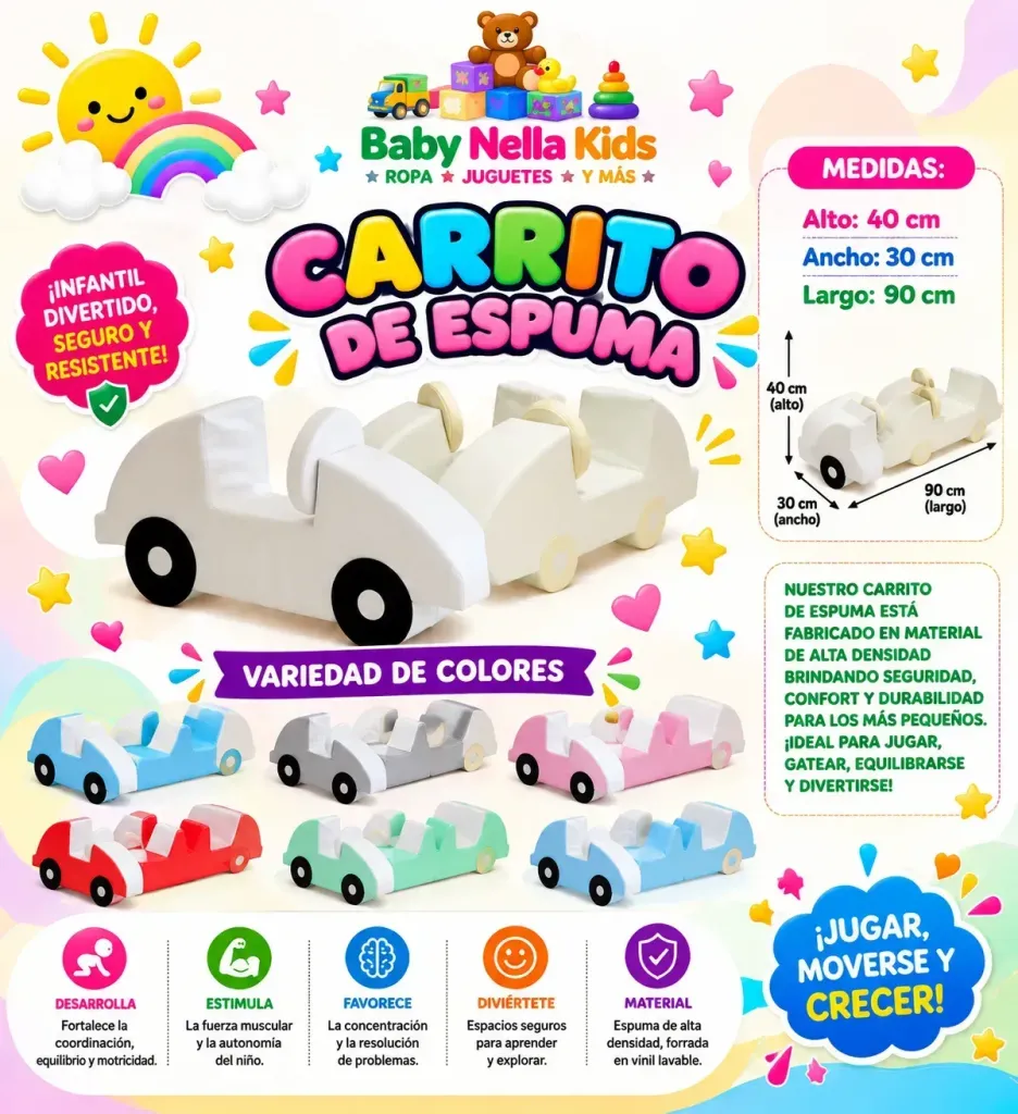 Carrito de Espuma Infantil 🚗💗