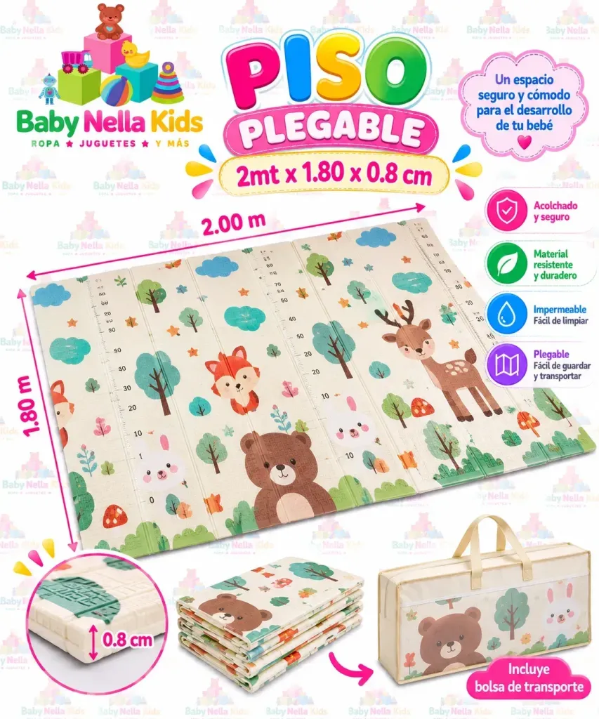 Piso Plegable Infantil Acolchado 2mtx1.80×0.8cm