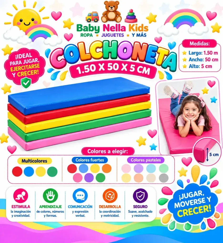 Colchoneta Infantil 1.50 × 50 × 5 cm