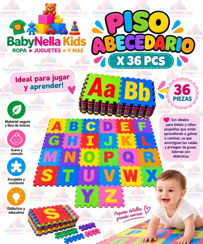 Piso Armable EVA Infantil 30x30x0.8 cm con Bordes
