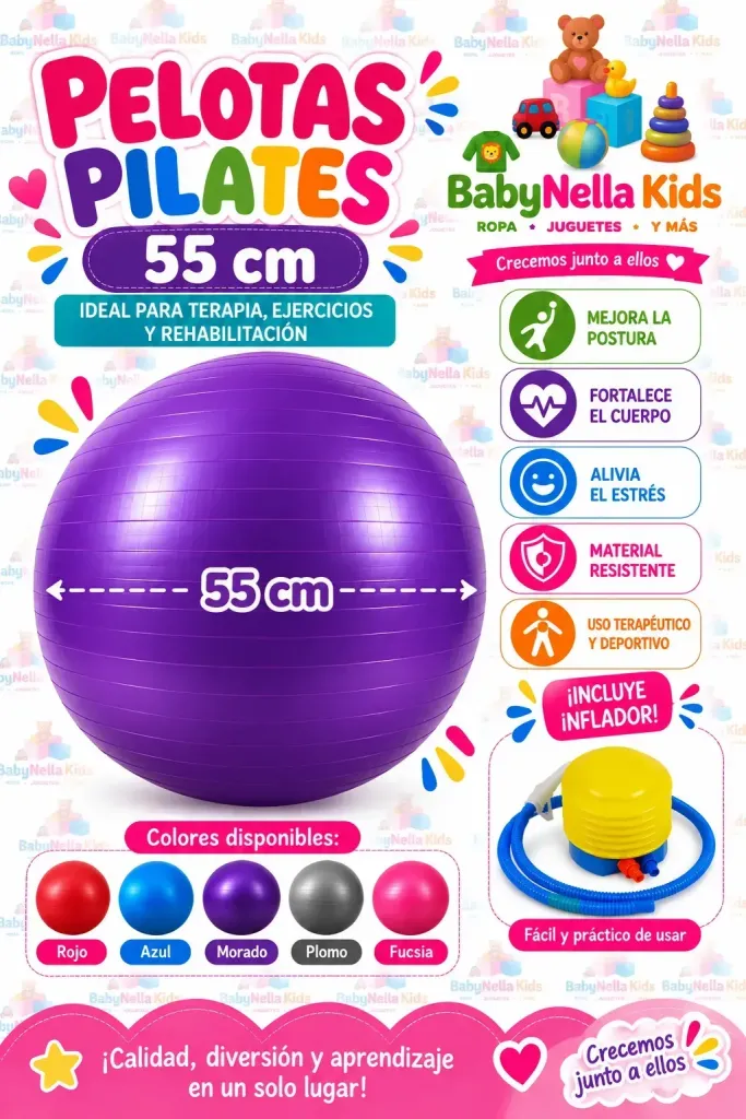 Pelota Pilates 55 cm con Inflador