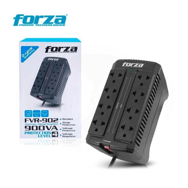 Estabilizador de Corriente Forza FVR-902 900VA / 450W de 8 Tomas